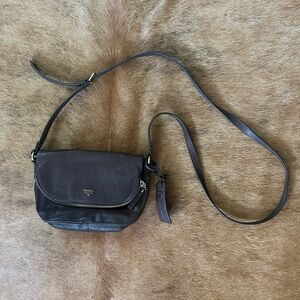 Fossil Dark Brown Leather Crossbody Bag
